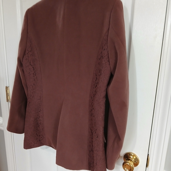 Simply Noelle Double Breasted Peacoat  Lace Detail Boho Casual Preppy Academia - Picture 6 of 7